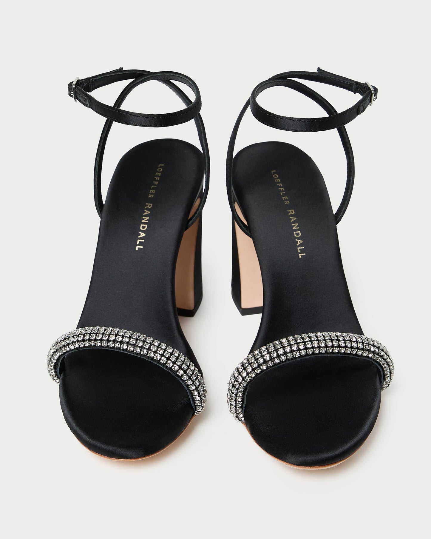 Malia Black/Diamond Curved-Heel Sandal