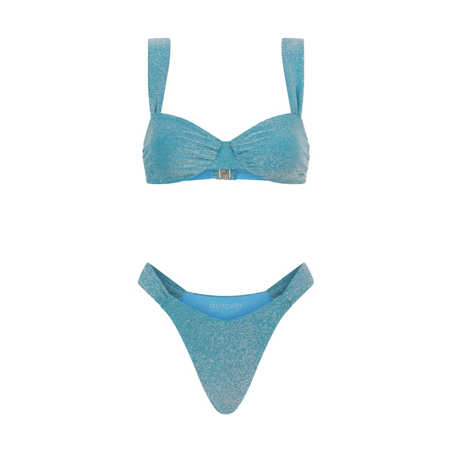 Malta Bikini Bottom Teal Shimmer