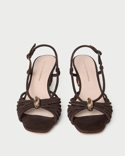 Minna Brown Suede Heeled Sandal