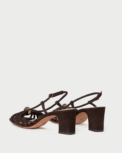 Minna Brown Suede Heeled Sandal