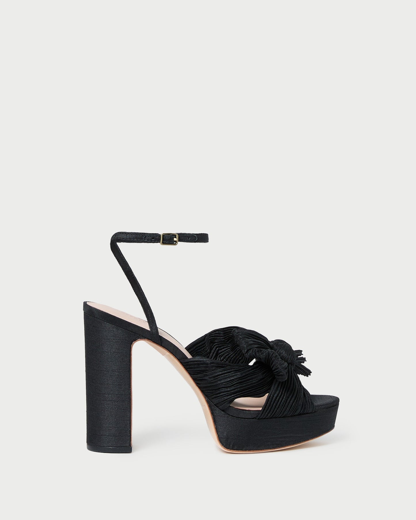 Natalia Black Platform Bow Heel