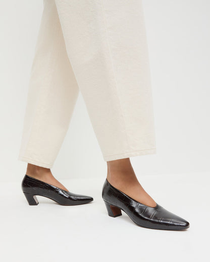 Neive Crocodile Leather Low Pump