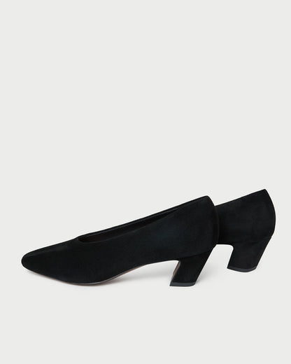 Neive Black Suede Low Pump