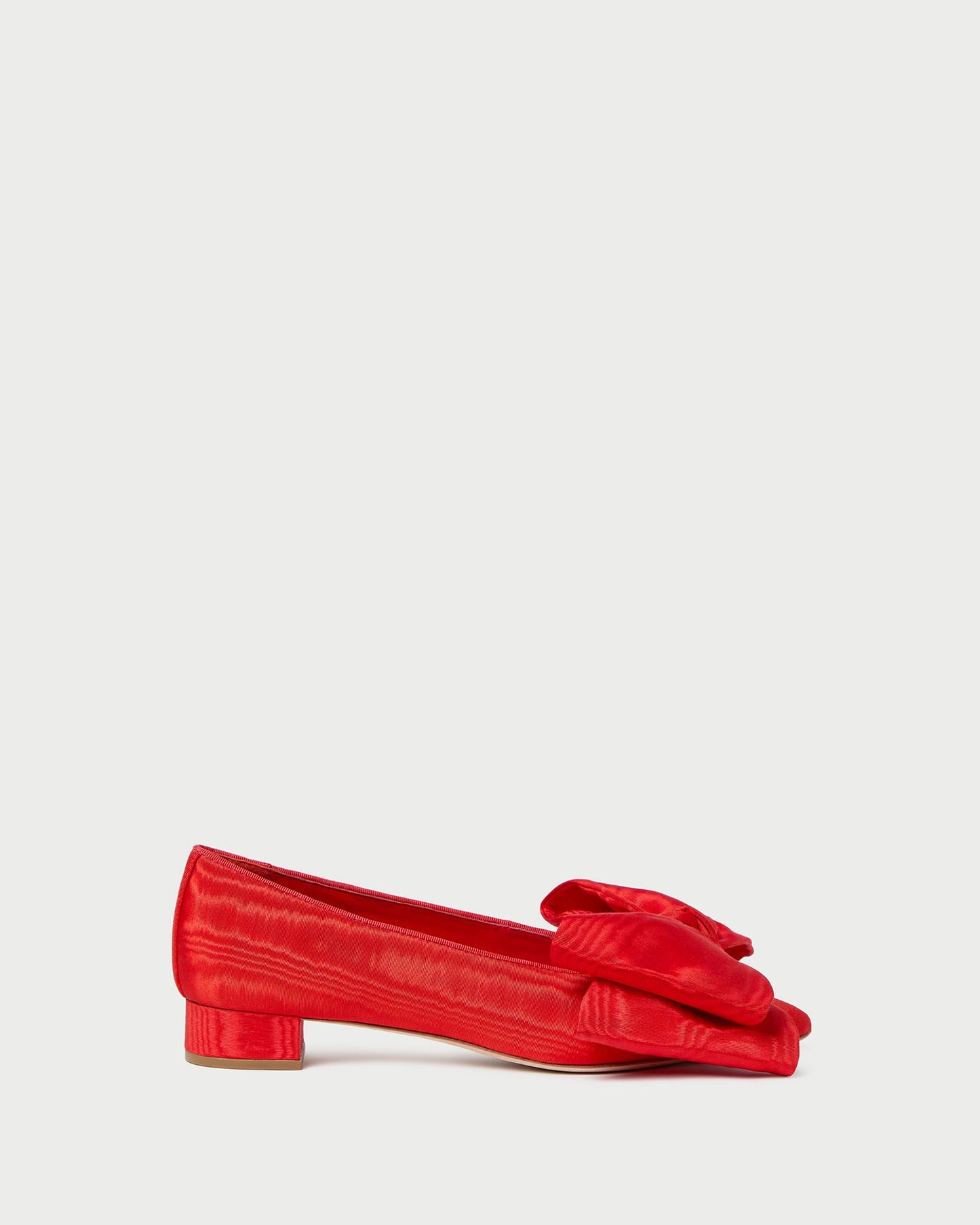 Noa Red Moiré Bow Flat