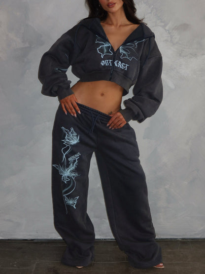 Nya Cropped Hoodie Vintage Navy