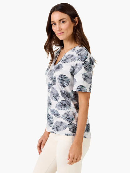 NZT Falling Palms Short Sleeve Split Tee