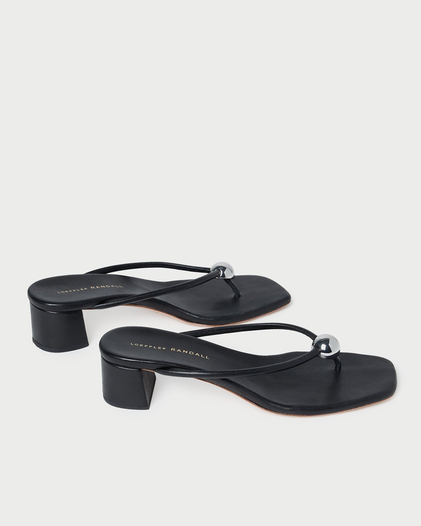 Odessa Black Leather Heeled Sandal