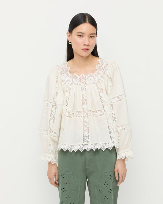 Pauline Embroidered Lace Blouse