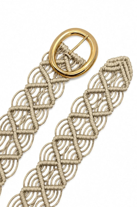 Pippa Woven Rope Belt Ivory