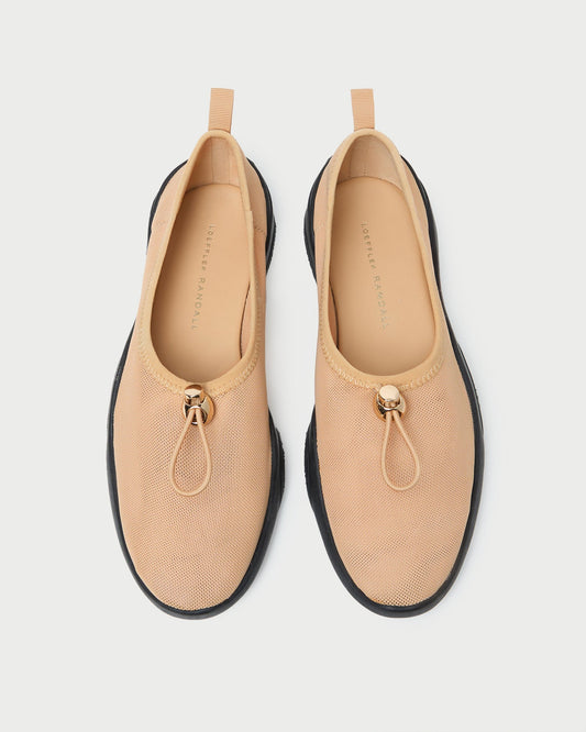 Raina Caramel Mesh Flat
