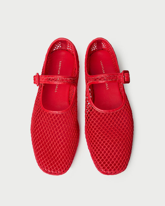 Rita Red Netted Mary Jane