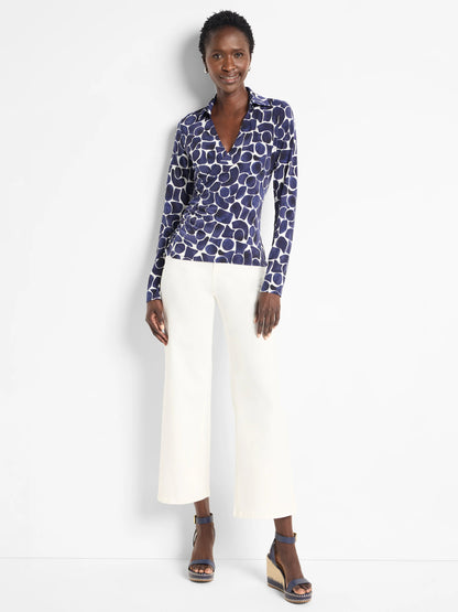 Geo Pebble Knit Wrap Top