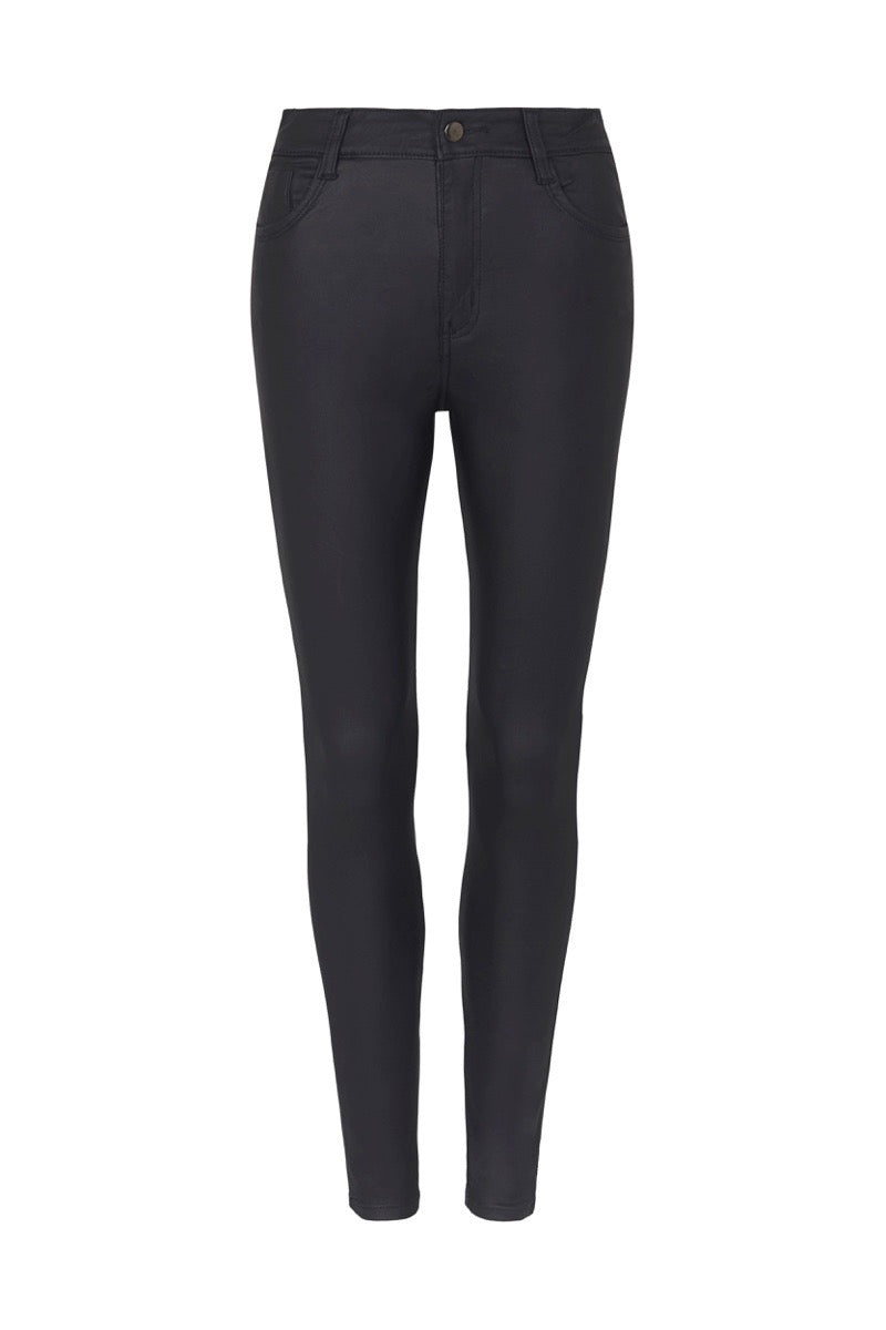 Amber Coated Skinny Jeans Black