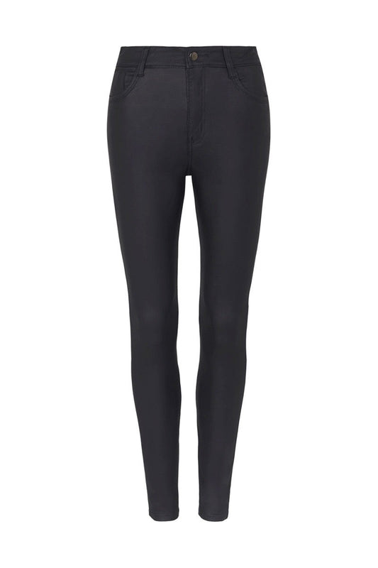 Amber Coated Skinny Jeans Black