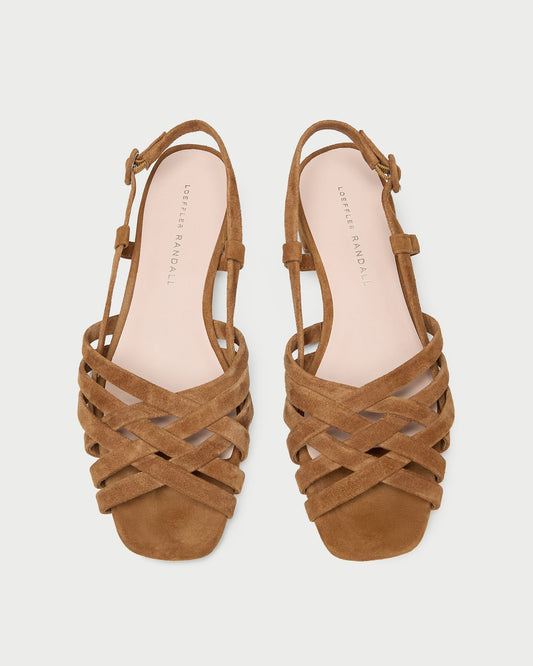 Shelly Cacao Suede Flat Sandal