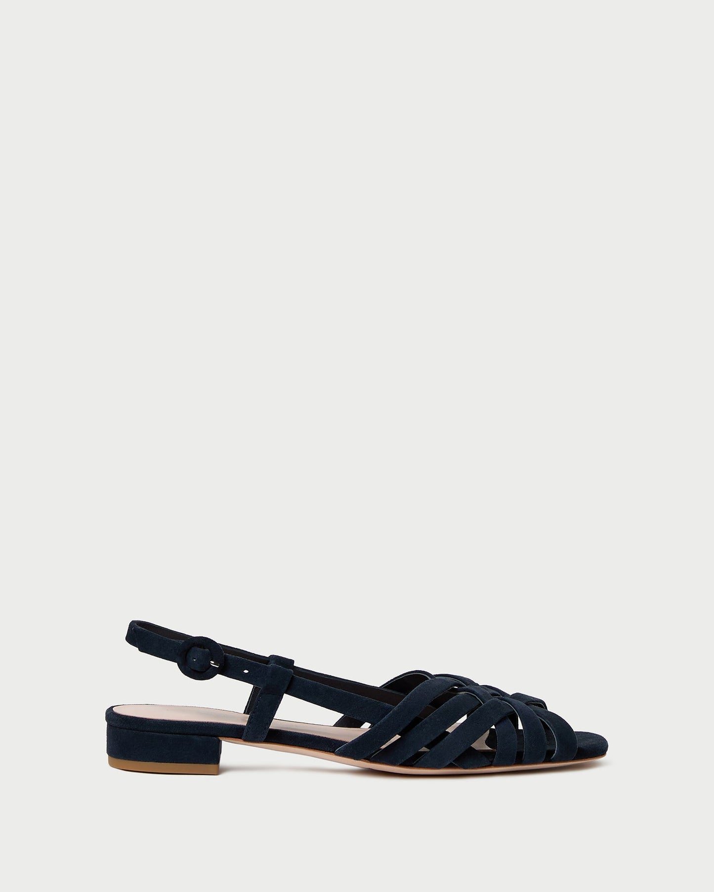 Shelly Navy Suede Flat Sandal