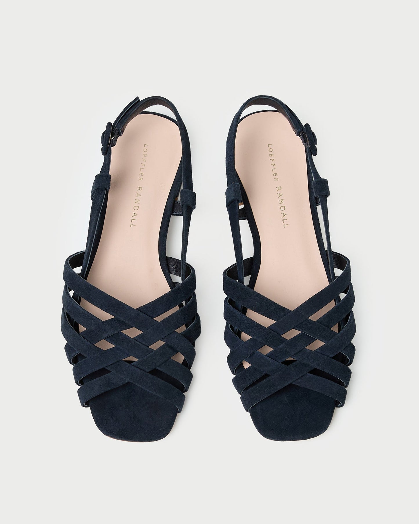 Shelly Navy Suede Flat Sandal