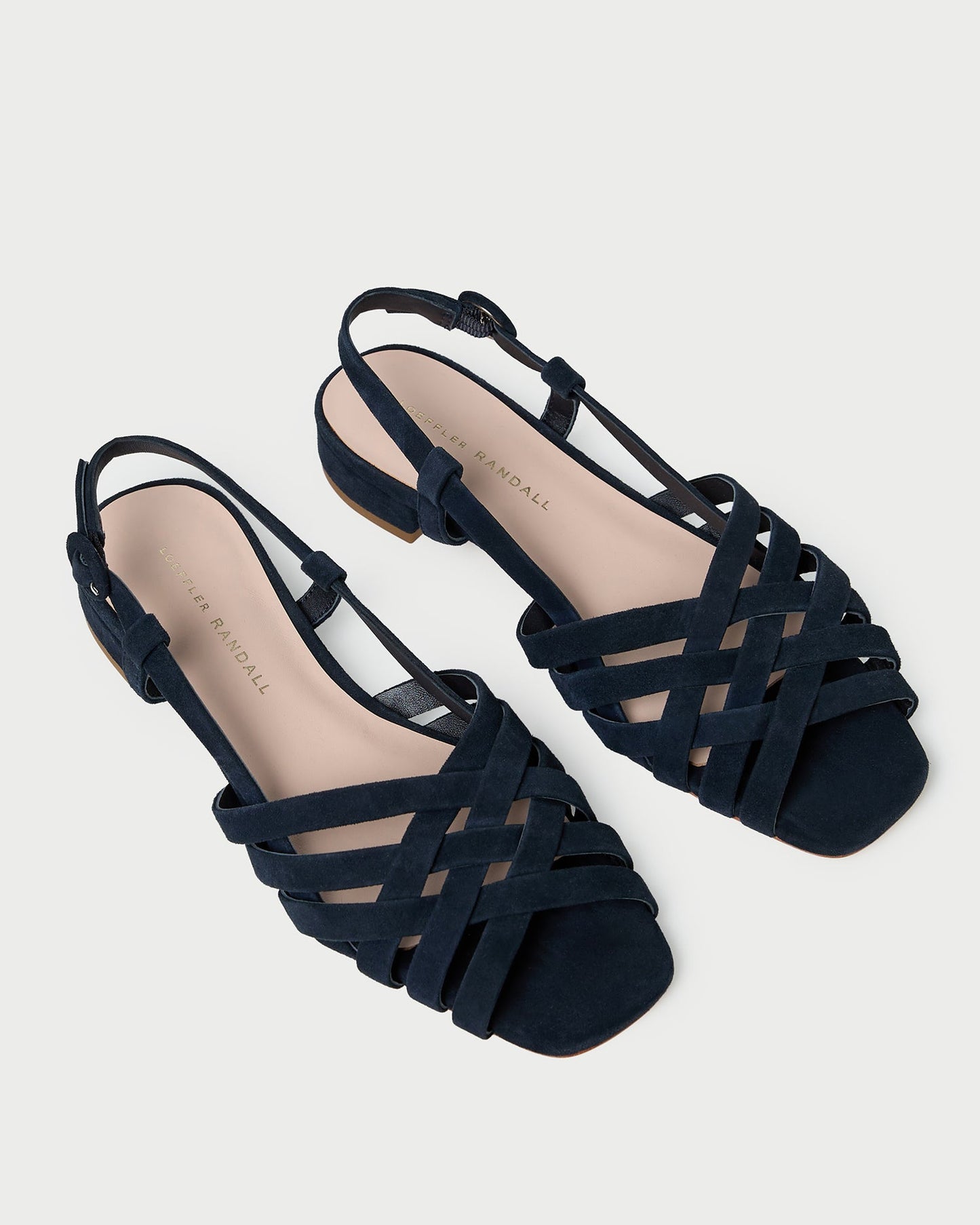 Shelly Navy Suede Flat Sandal