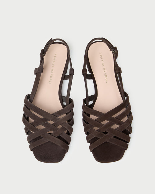 Shelly Brown Suede Flat Sandal