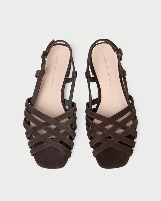 Shelly Brown Suede Flat Sandal