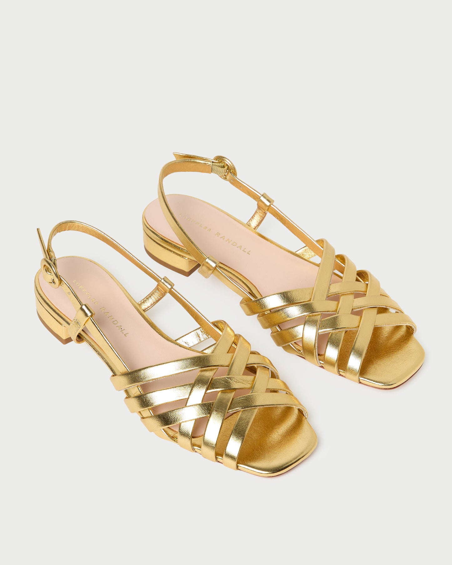 Shelly Gold Leather Flat Sandal