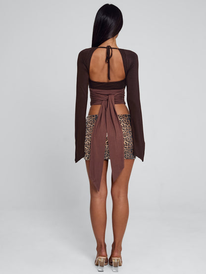 Lulum Mini Skirt Leopard Sequin