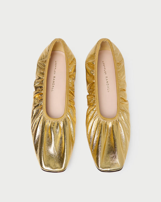 Tove Gold Leather Ballet Flat