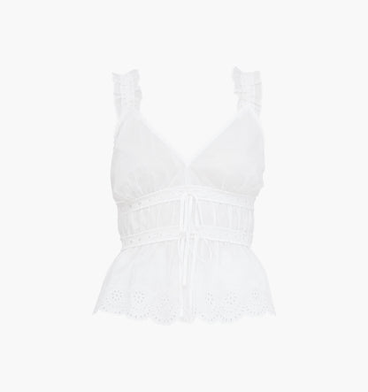 The Raven Top - White Broderie Voile