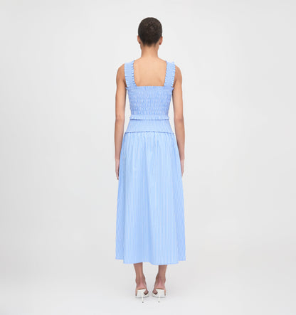 The Delphine Nap Skirt - Blue Stripe