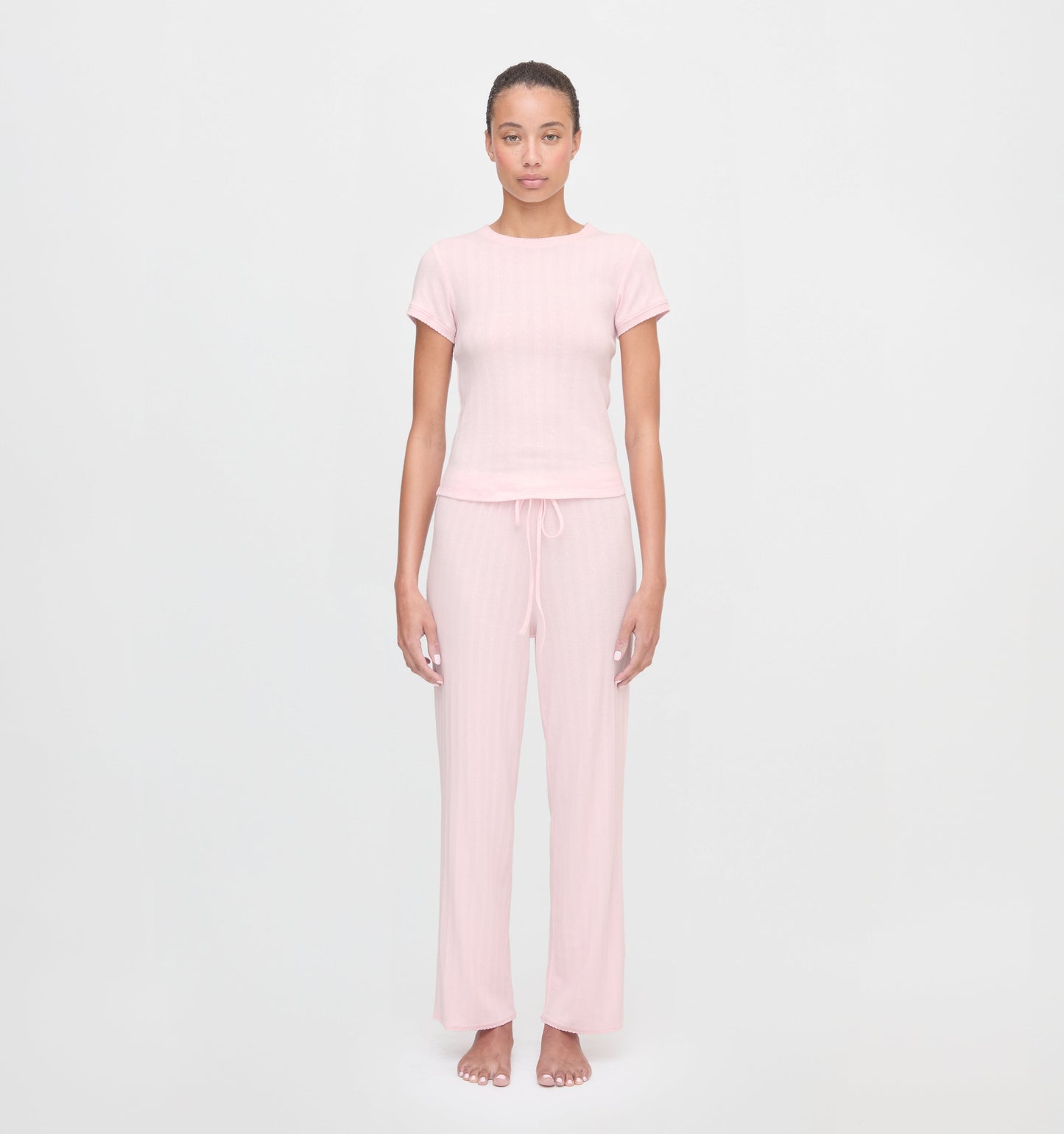 The Cleo Pointelle Set - Light Pink
