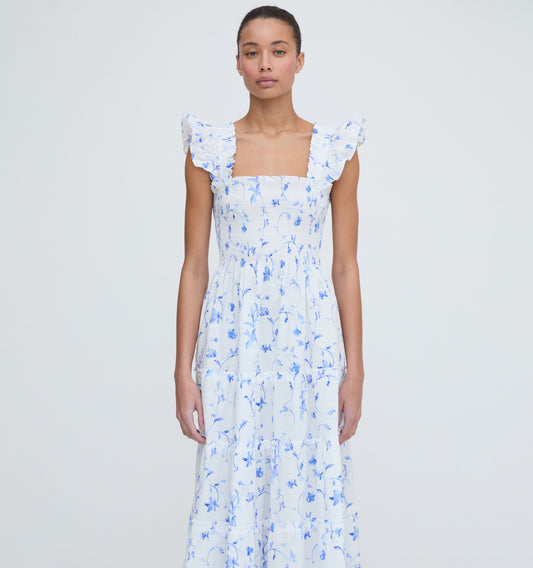 The Ellie Nap Dress - Blue Botanical