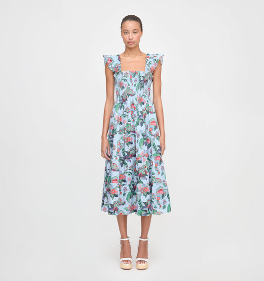 The Ellie Nap Dress - Light Blue Jungle Floral