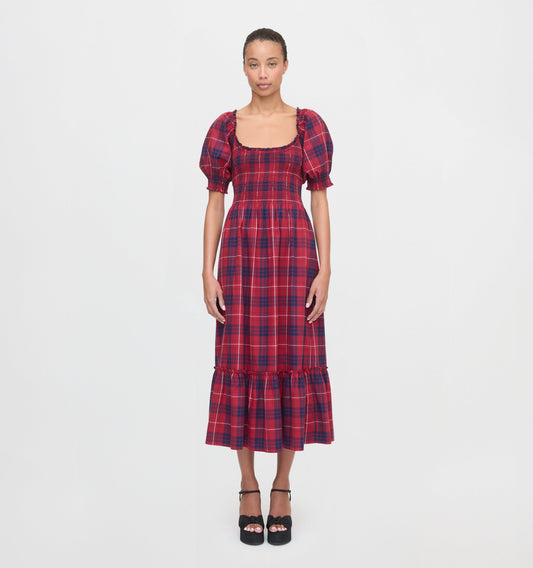 The Louisa Nap Dress - Cherry Tartan