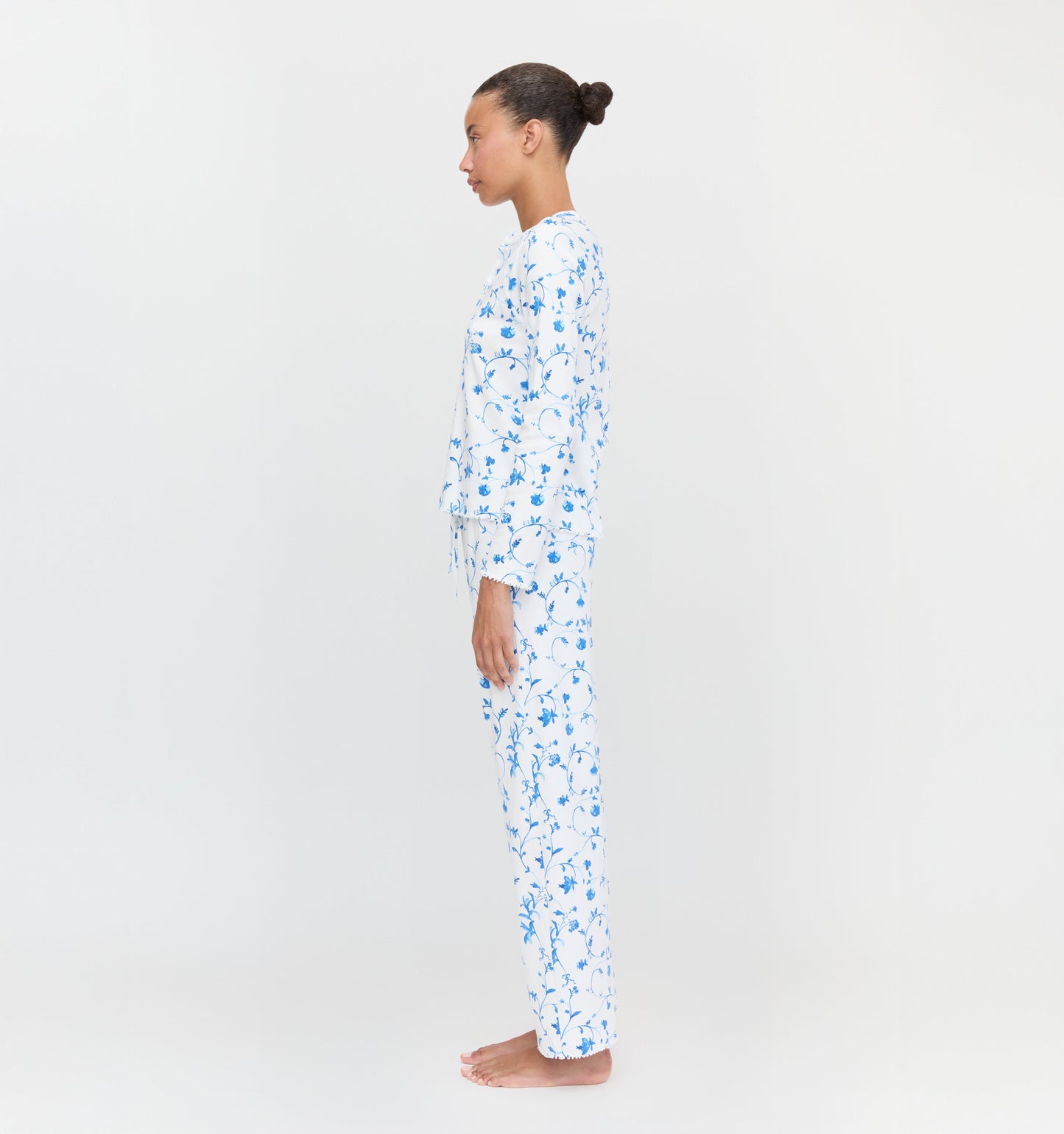 The Olivia Pajama Set - Blue Botanical