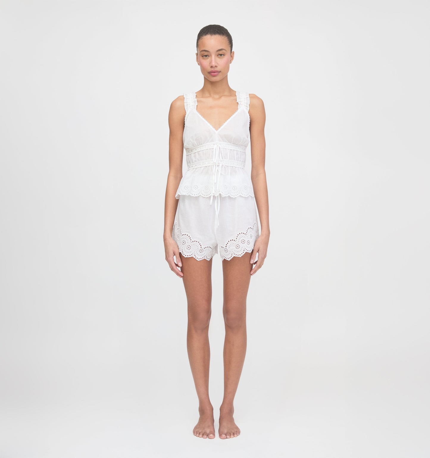 The Raven Top - White Broderie Voile