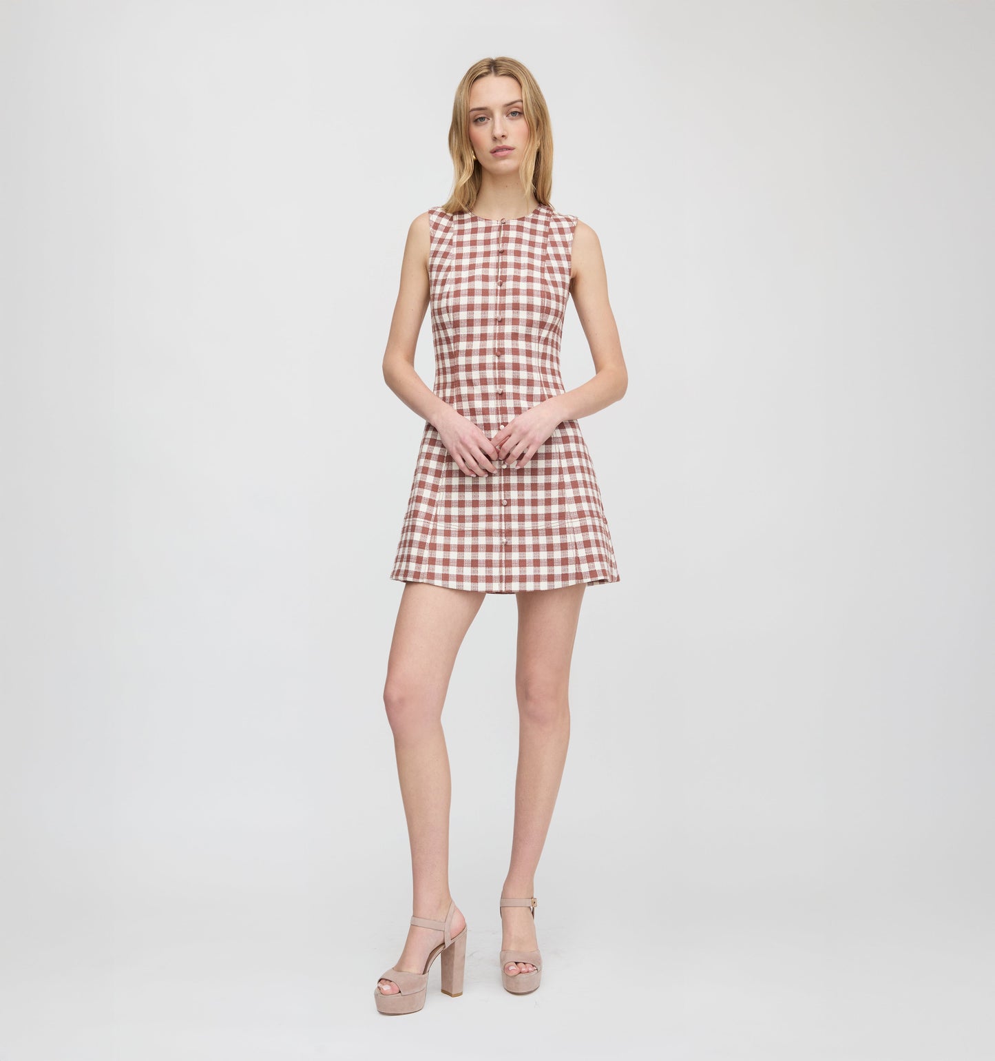 The Angie Dress - Cognac Gingham