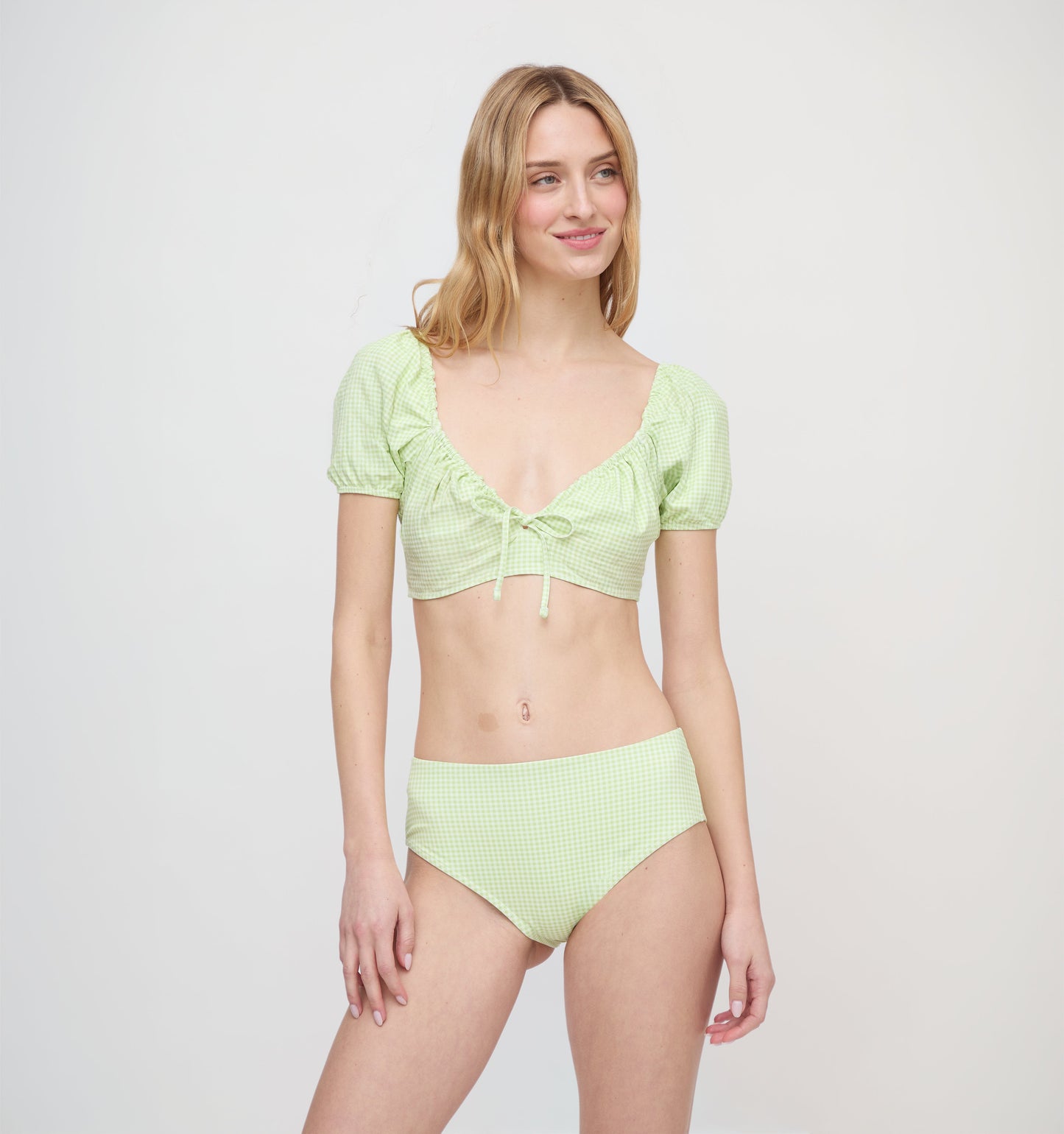 The Aurelia Bikini Set - Lime Gingham