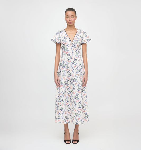 The Brie Dress - Scallop Bow Chintz Pink