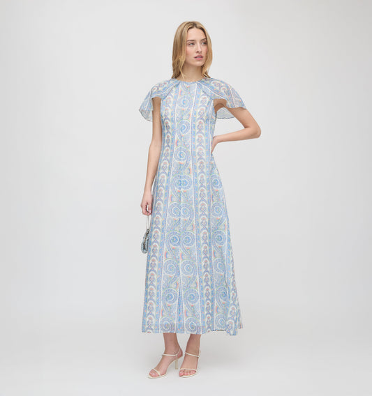 The Davina Dress - Blue Corsica Paisley