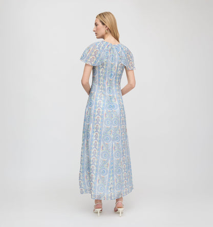 The Davina Dress - Blue Corsica Paisley