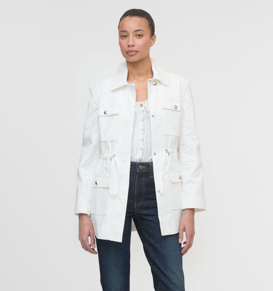 The Gillian Jacket - Ivory Eyelet