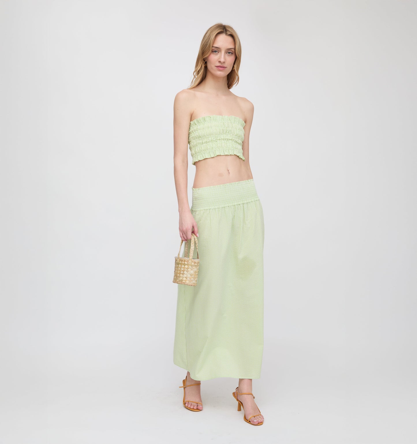 The June Nap Top - Lime Gingham