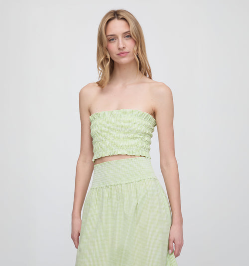 The June Nap Top - Lime Gingham