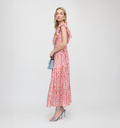 The Milani Dress - Coral Corsica Paisley