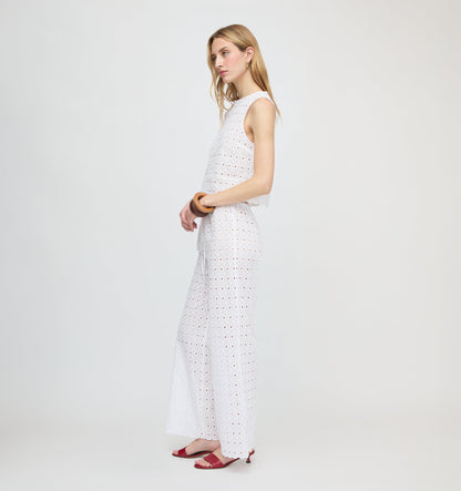 The Giovanna Pant - White Diamond Eyelet