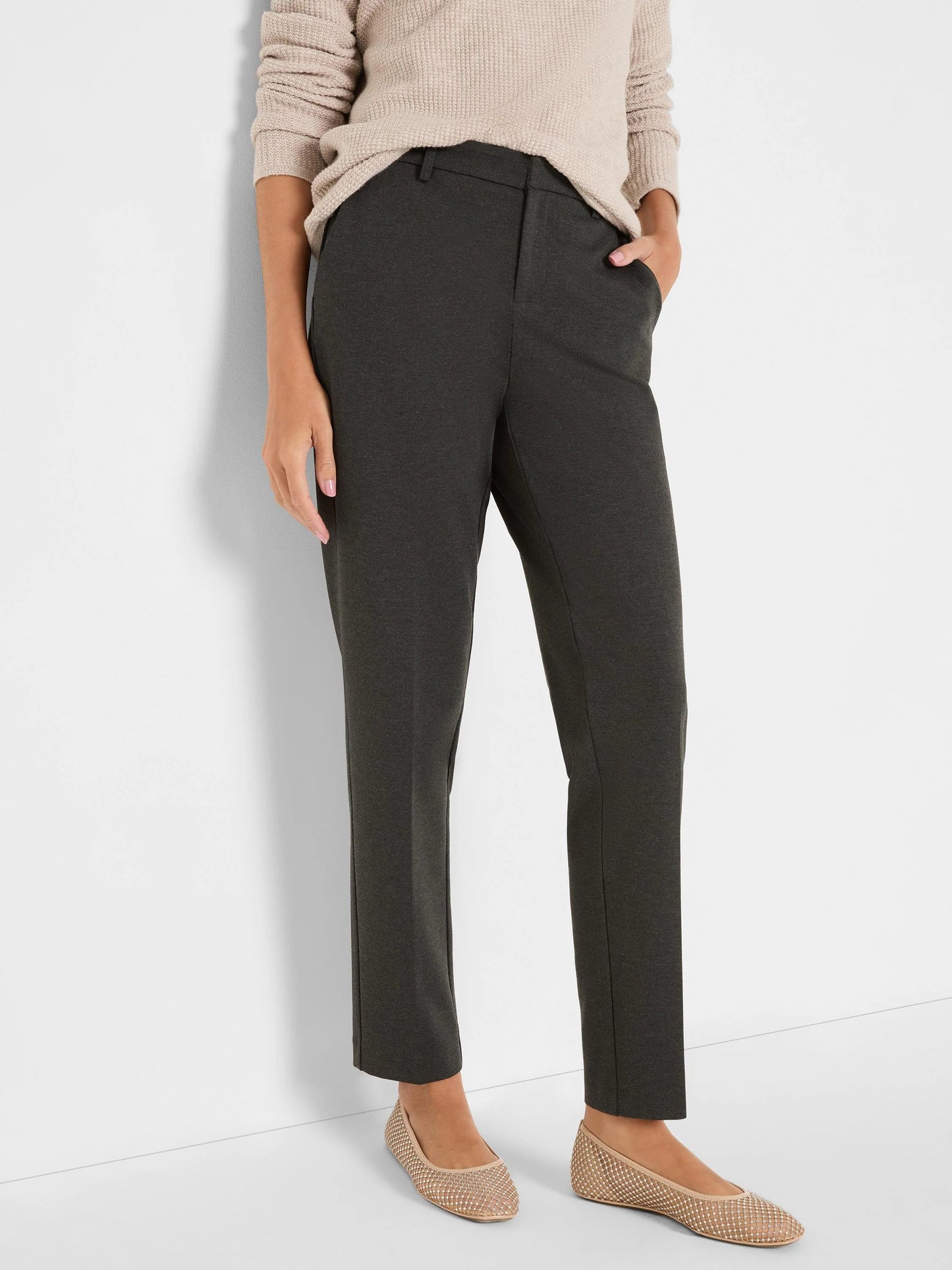 Ponte Knit Ankle Trouser