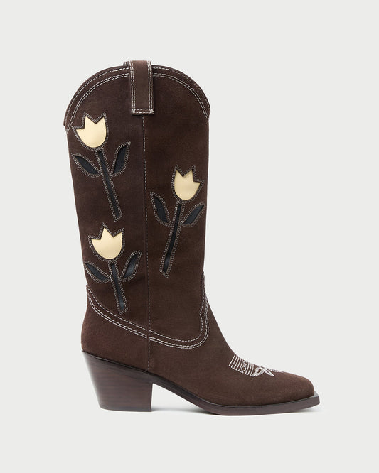 Wilder Brown Suede Tulip Boot