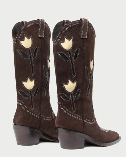 Wilder Brown Suede Tulip Boot