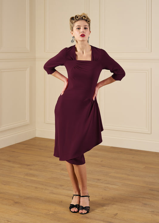 1940s O'Hara Cocktail Dress - Aubergine