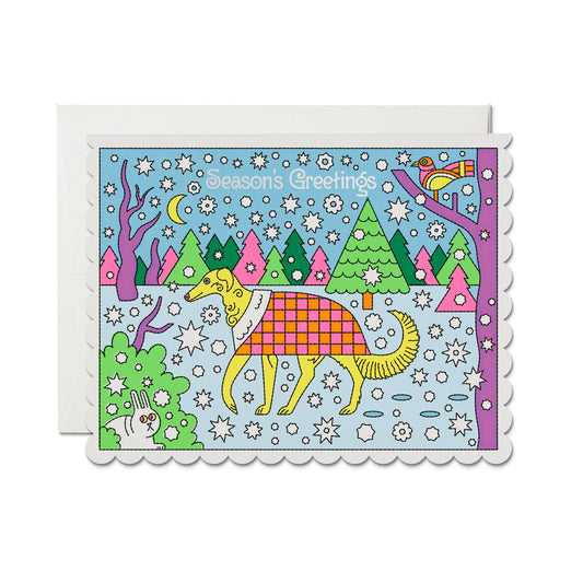 Cozy Pup Greetings greeting card